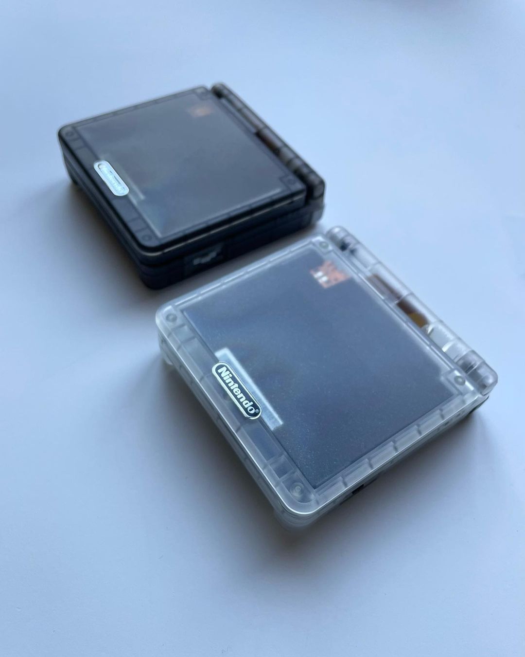 Clear Black GBA SP Console Refurbished Nintendo Game Boy GameBoy Advance SP Brighter Backlit IPS v2 x10 Level Screen, 900mAh Battery, Boxed & Charger.