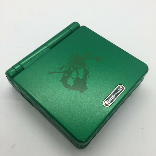 Rayquaza Pokemon Nintendo GBA SP Console Refurbished Game Boy GameBoy Advance SP Green Brighter Backlit IPS v2 x10 Level Screen.