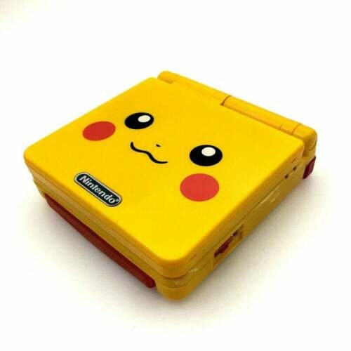 Pikachu Pokemon GBA SP Console Refurbished Nintendo Game Boy GameBoy Advance SP Yellow Original AGS-001 Front-Lit Screen, Larger 900mAh Battery AGS-001. Boxed & Charger.