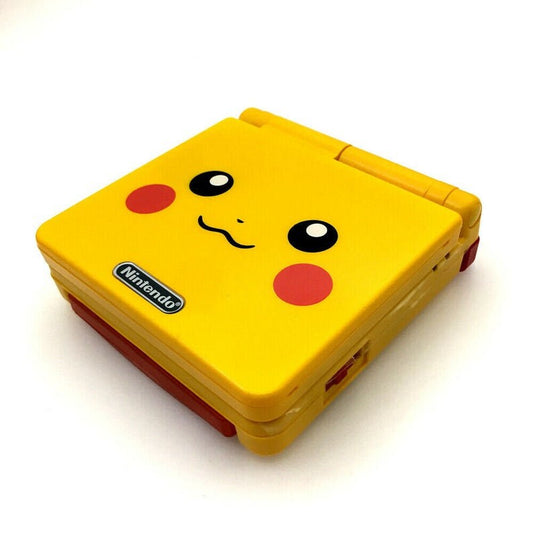 Pikachu Pokemon Nintendo Game Boy GBA SP Console GameBoy Advance SP Brighter Backlit IPS v2 x10 Level Screen.