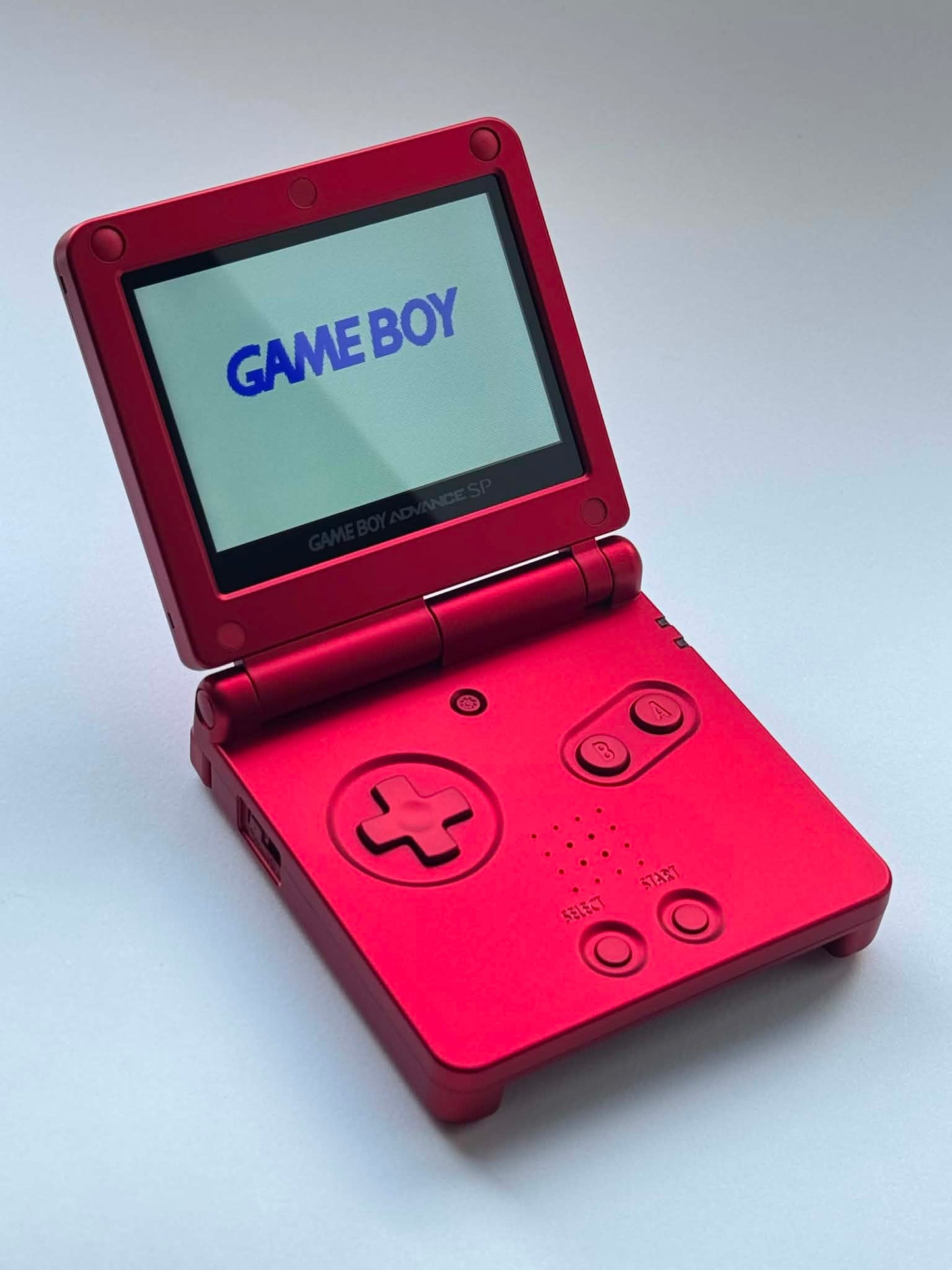 Chrome Red Pokemon Nintendo GBA SP Console Refurbished Game Boy GameBoy Advance SP Red Brighter Backlit IPS v2 x10 Level Screen.