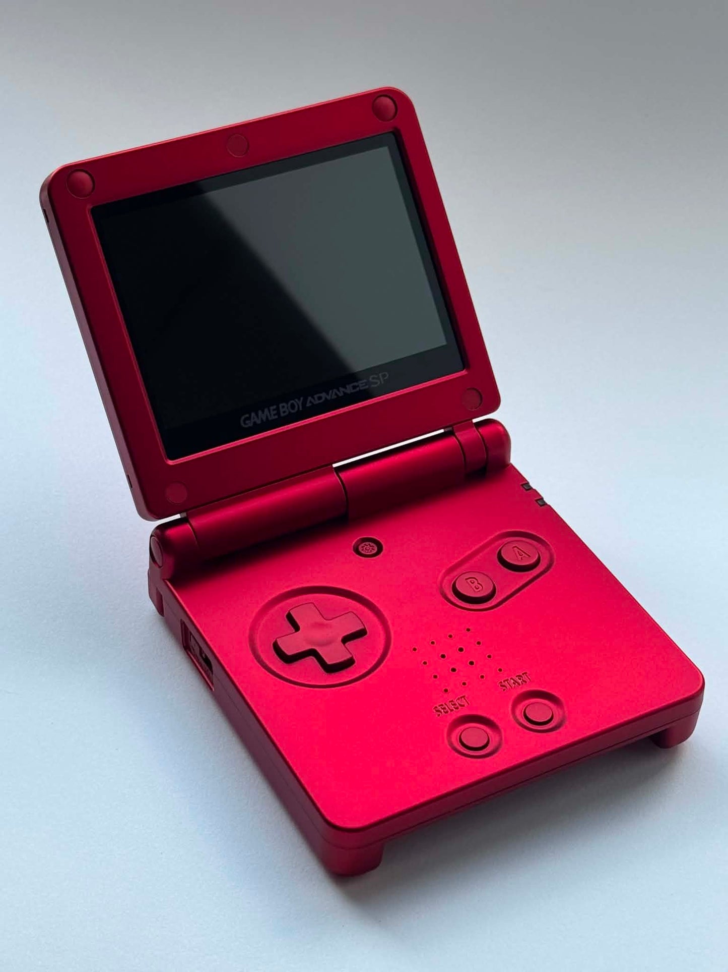 Chrome Red Pokemon Nintendo GBA SP Console Refurbished Game Boy GameBoy Advance SP Red Brighter Backlit IPS v2 x10 Level Screen.