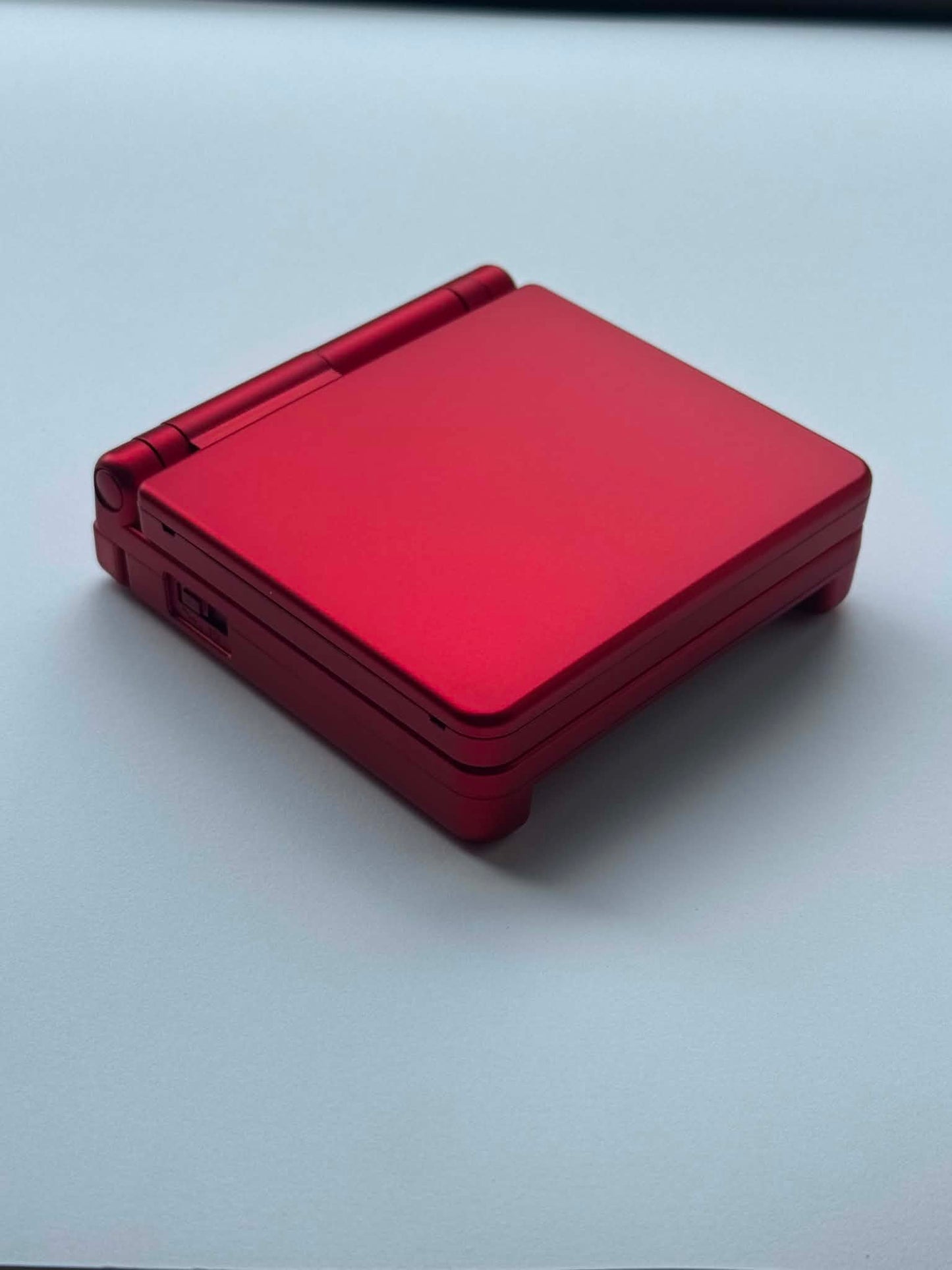 Chrome Red Pokemon Nintendo GBA SP Console Refurbished Game Boy GameBoy Advance SP Red Brighter Backlit IPS v2 x10 Level Screen.