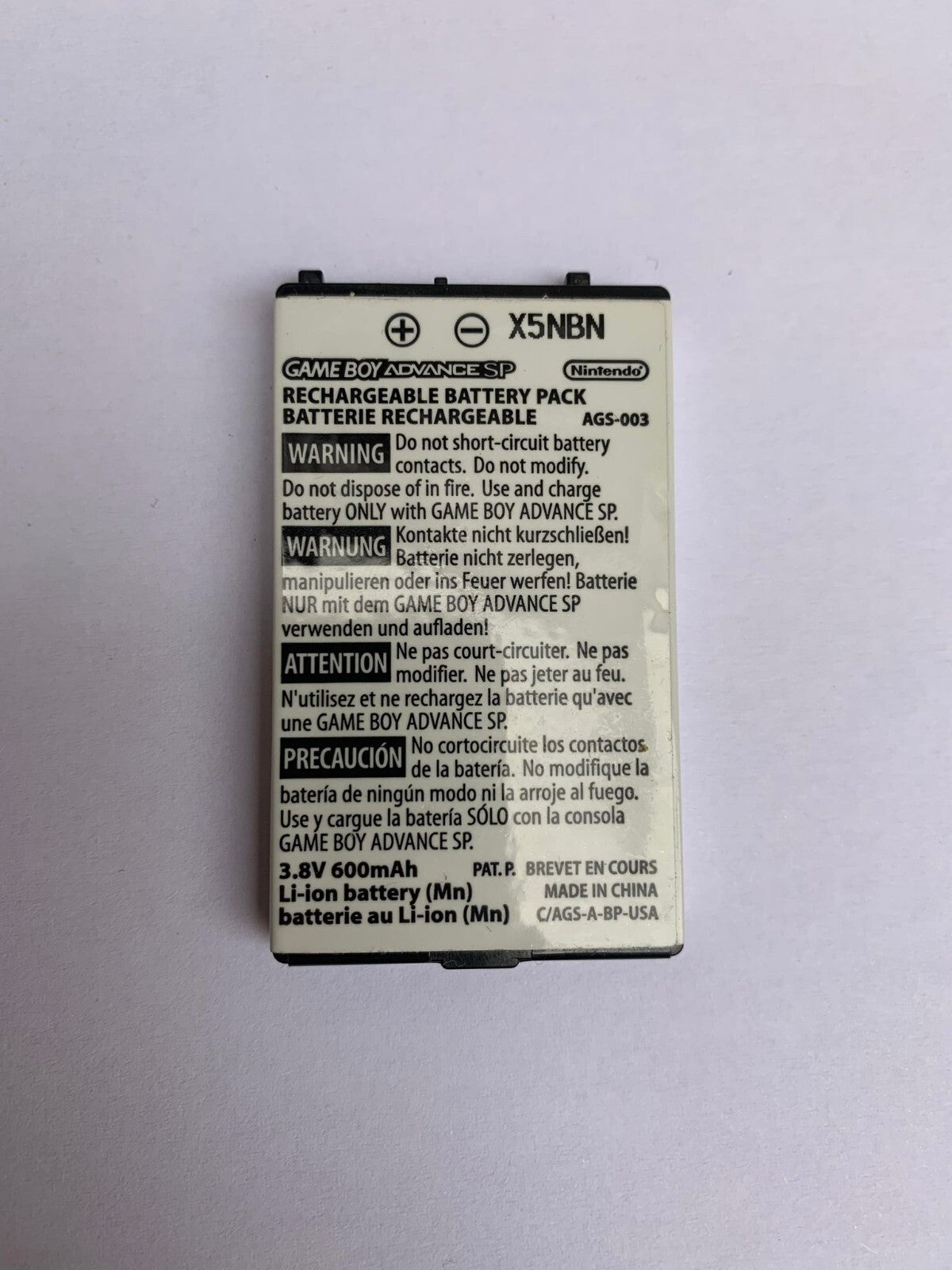 GBA SP 600mAh Gameboy Advance SP Replacement Battery Original OEM Nintendo