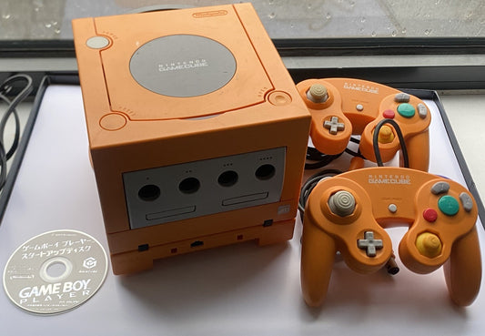 Nintendo GameCube Spice Orange & GameBoy Player & Disc & X2 Controllers NTSC-J
