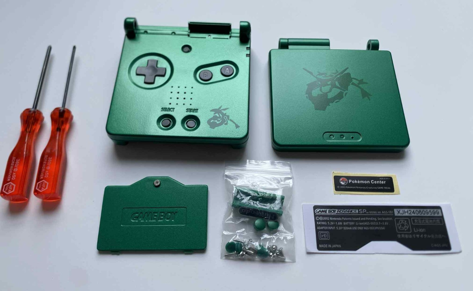 Nintendo Rayquaza Pokemon Shell Game Boy Advance SP Replacement Housing GBA