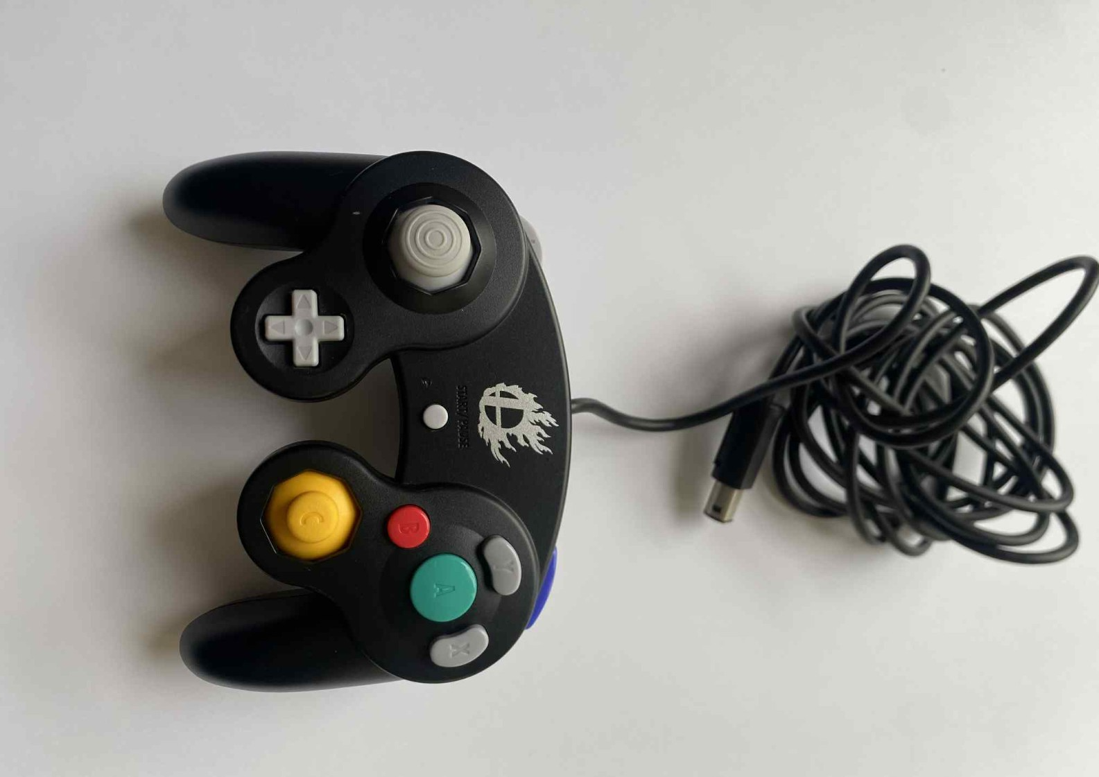 Black Nintendo GameCube Super Smash Bros Edition Controller Long Cable Original