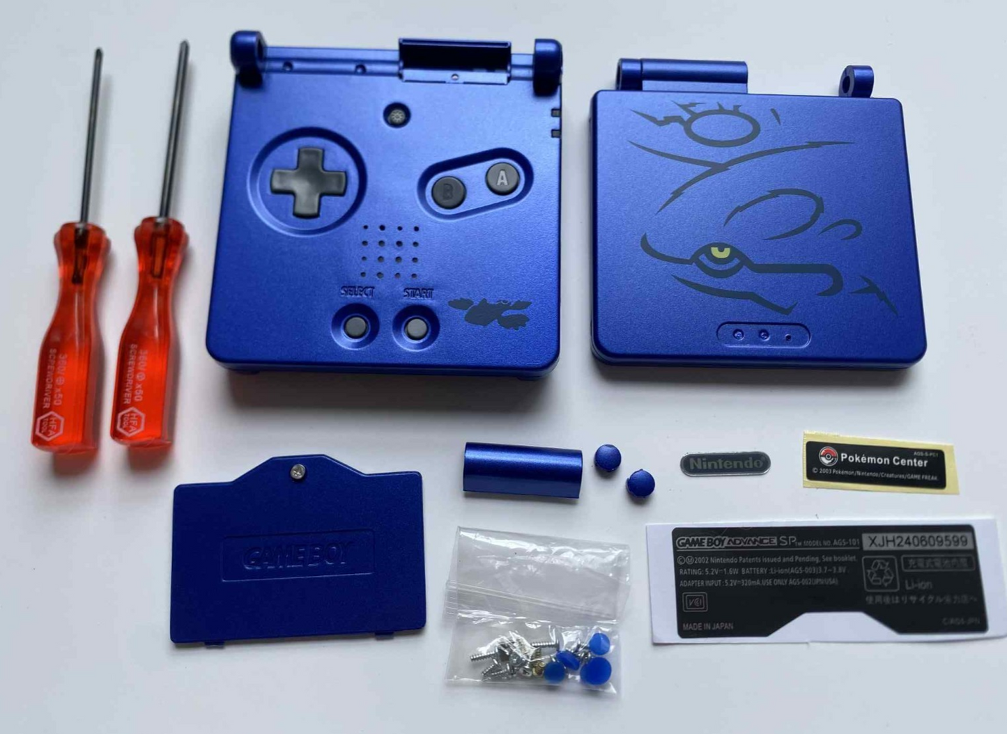 Nintendo Kyogre Pokemon Shell Game Boy Advance SP Replacement Housing GBA