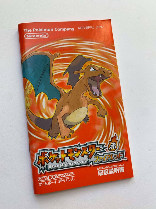 POKEMON Fire Red Manual Gameboy Advance GBA Japanese Japan Nintendo