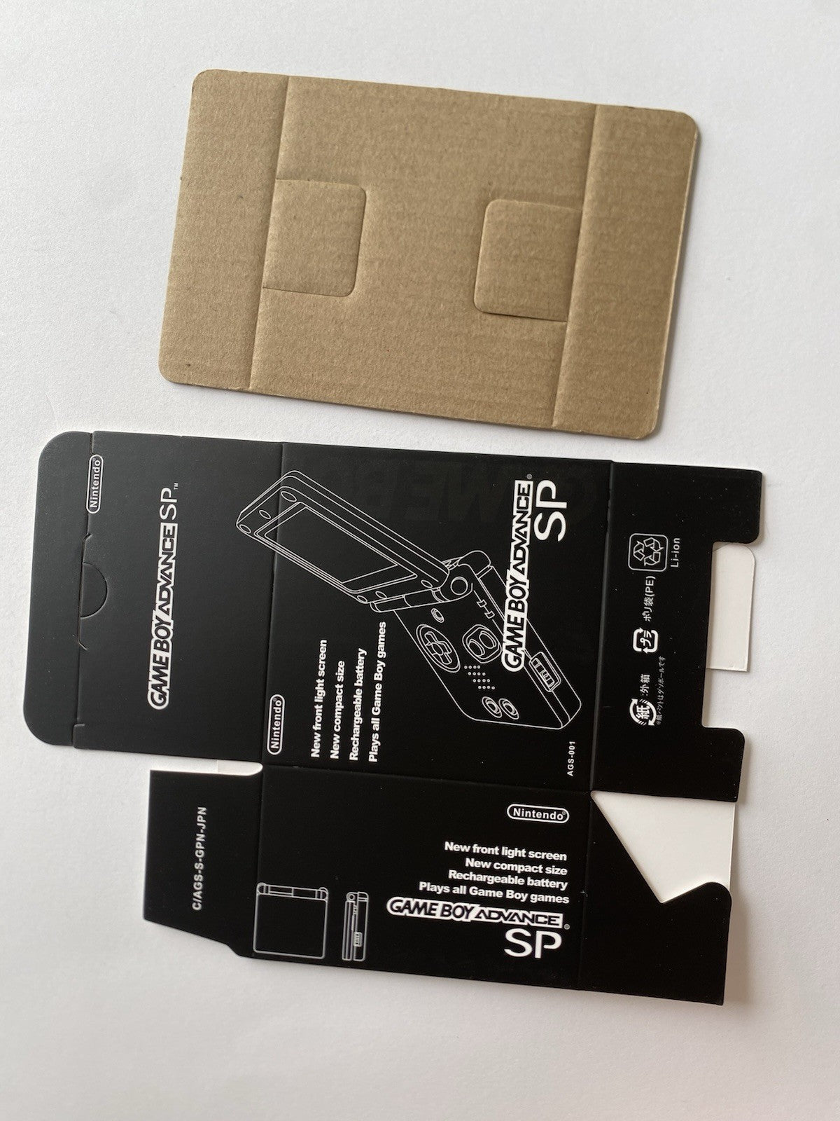 Black Gameboy Advance SP Replacement Box & Insert - High Quality UK GBA SP Box