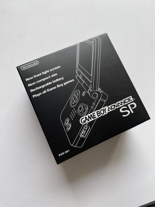Black Gameboy Advance SP Replacement Box & Insert - High Quality UK GBA SP Box
