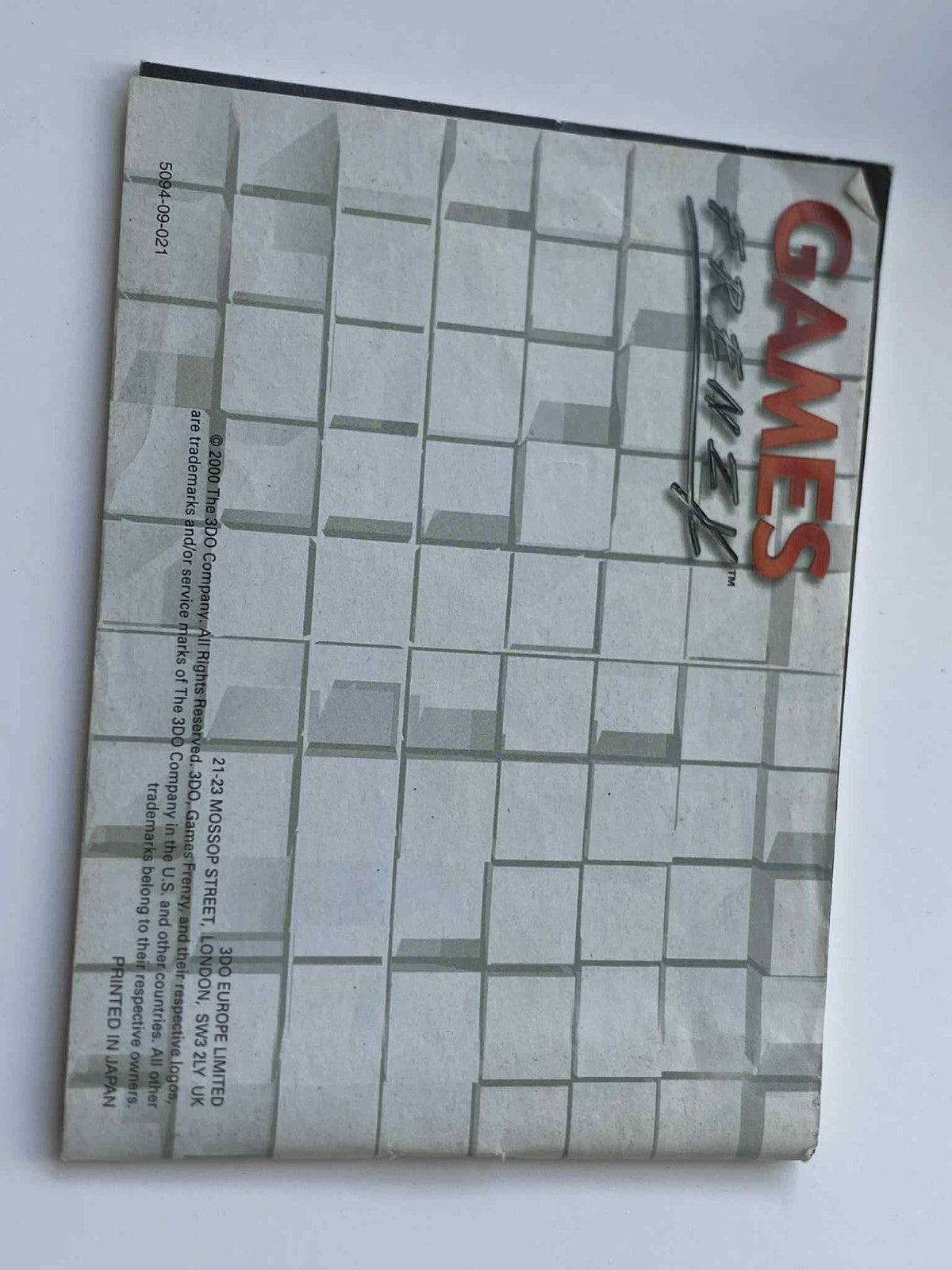 Games Frenzy GameBoy Color Manual Only Good Condition