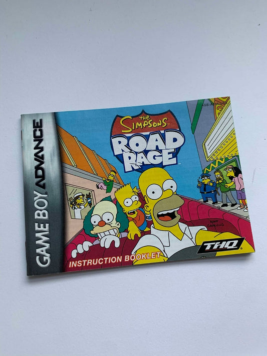 Instruction Manual Book Booklet - The Simpsons Road Rage - Nintendo GBA