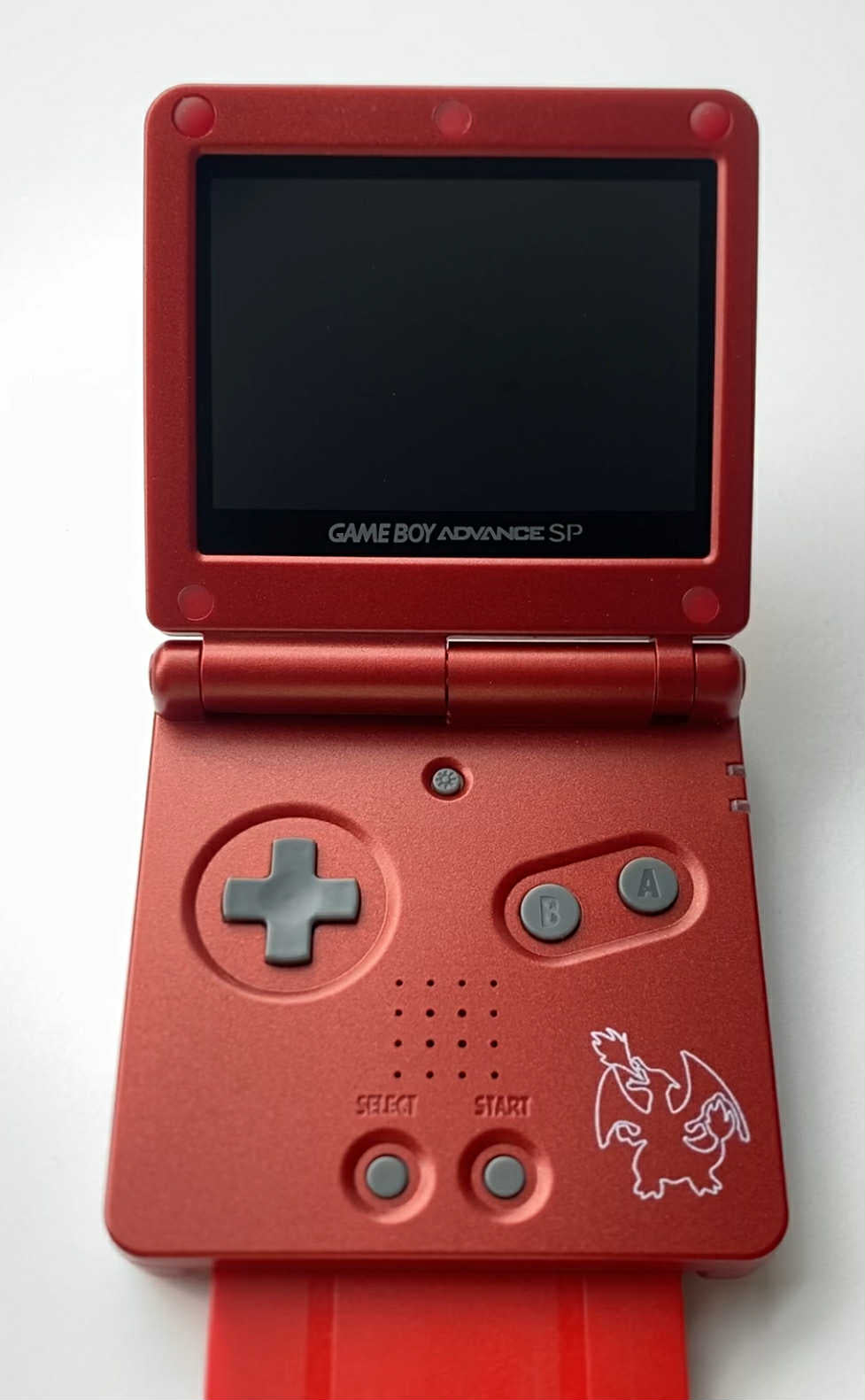 Charizard Pokemon GBA SP Console Refurbished Nintendo GameBoy Game Boy Advance SP Original Front-Lit AGS-001 Screen.