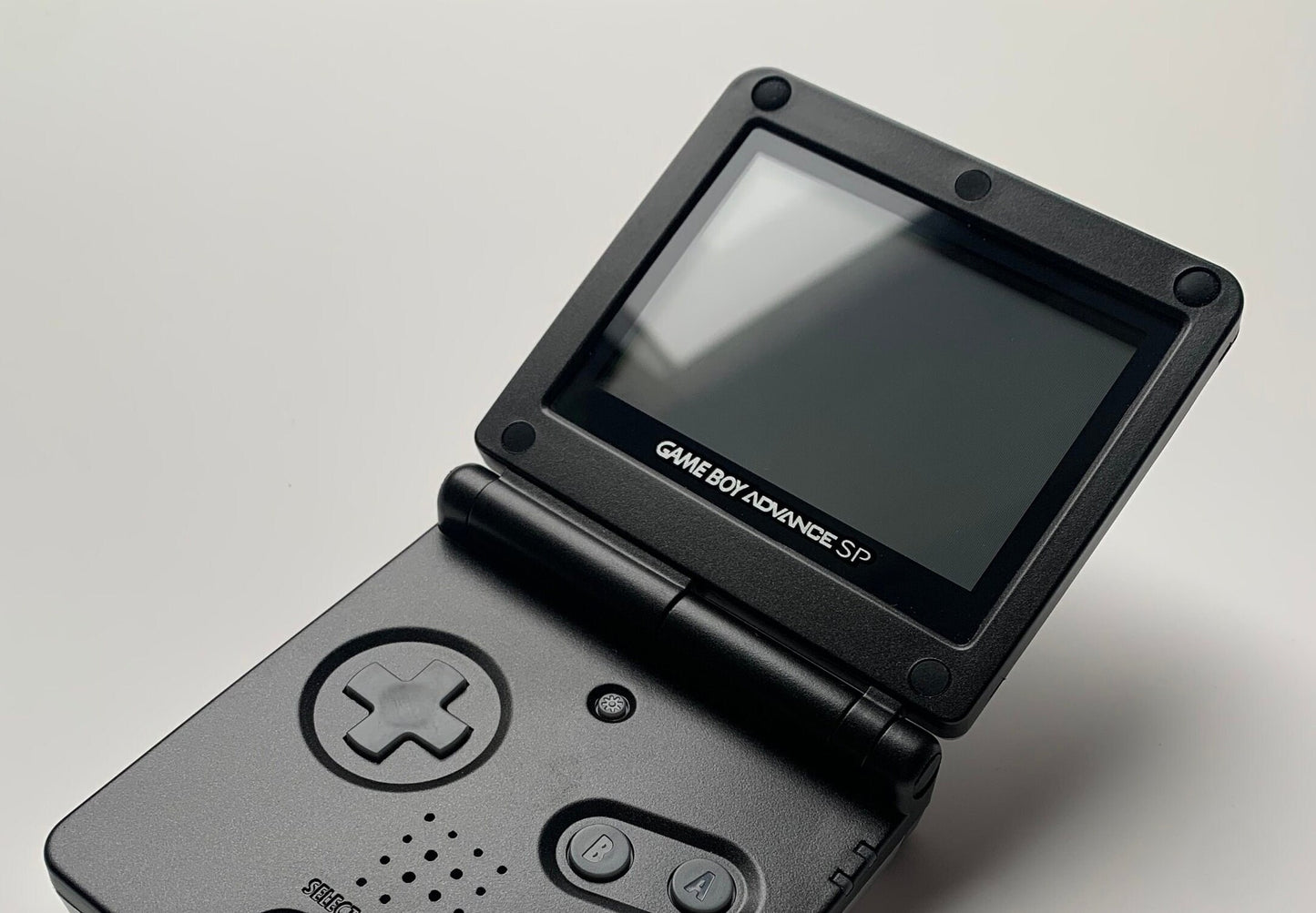 Black Nintendo Game Boy Advance SP GBA SP Console Refurbished GameBoy Advance Original AGS-001 Front-Lit Screen, Larger 900mAh Battery. Boxed new condition & Charger.
